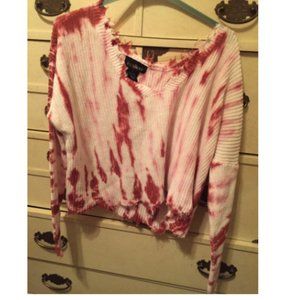 distressed tie dye sweater